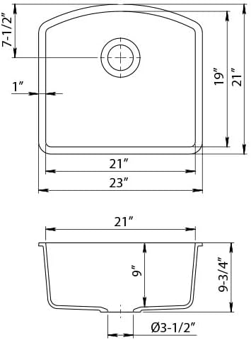 Dakota Kavlen 23-Inch Undermount Single Bowl Quartz Composite Kitchen Sink, Scratch & Heat Resistant, Contemporary Design, (Beige/Concrete)