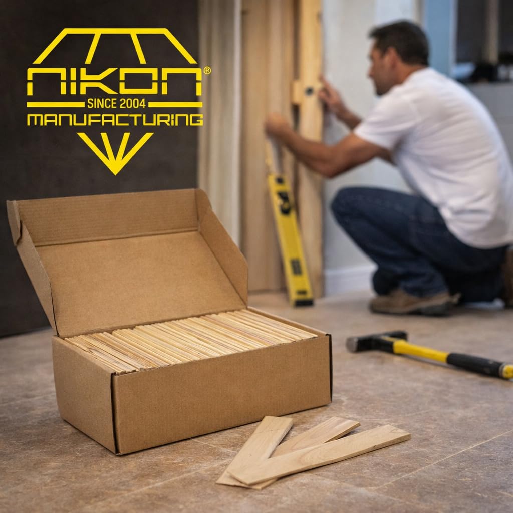 ZAK™ 8-Inch Wood Shims for Leveling – Pro Pack 120 Count Wedges for Toilets, Doors, Tables & Furniture – Strong Hardwood Shims for Uneven Floors.