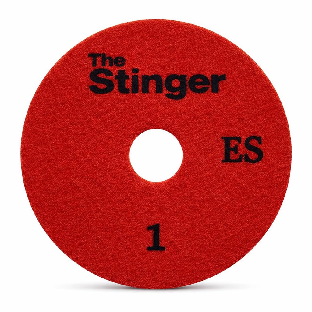 STINGER™ ES 4 Inch 3-Step Wet Diamond Polishing Pad – Step 1-3, Ultra White Resin for Quartz & Engineered Stone, Max RPM 4,000
