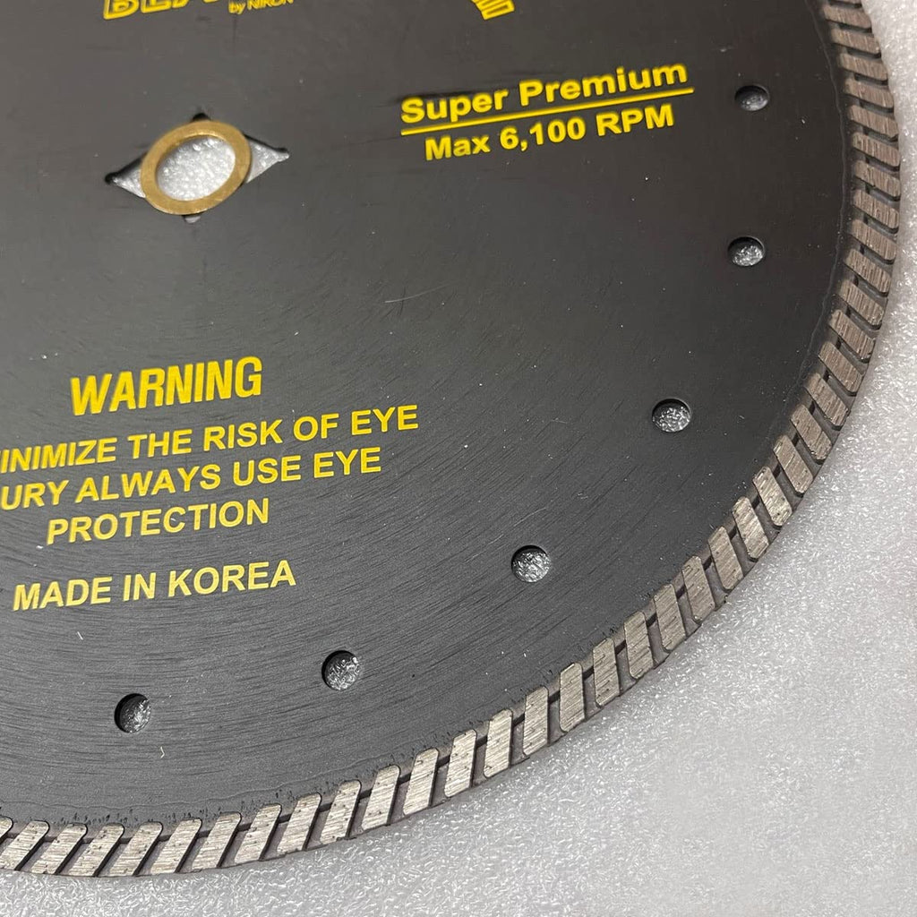 STINGER™ Black Turbo Diamond Blade for Granite, Quartz & Porcelain – Zipper Segment Dry Cutting Wheel with Flush Cut Holes for Angle Grinder