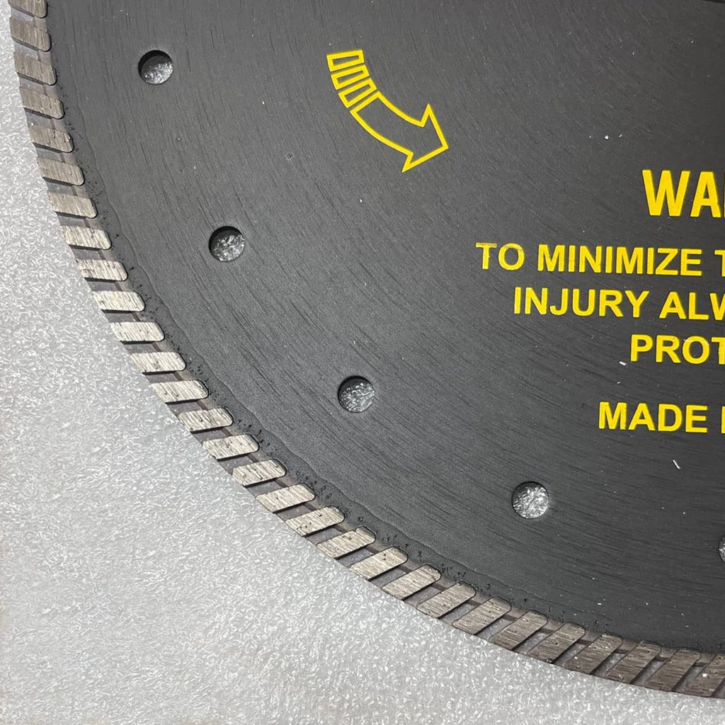 STINGER™ Black Turbo Diamond Blade for Granite, Quartz & Porcelain – Zipper Segment Dry Cutting Wheel with Flush Cut Holes for Angle Grinder